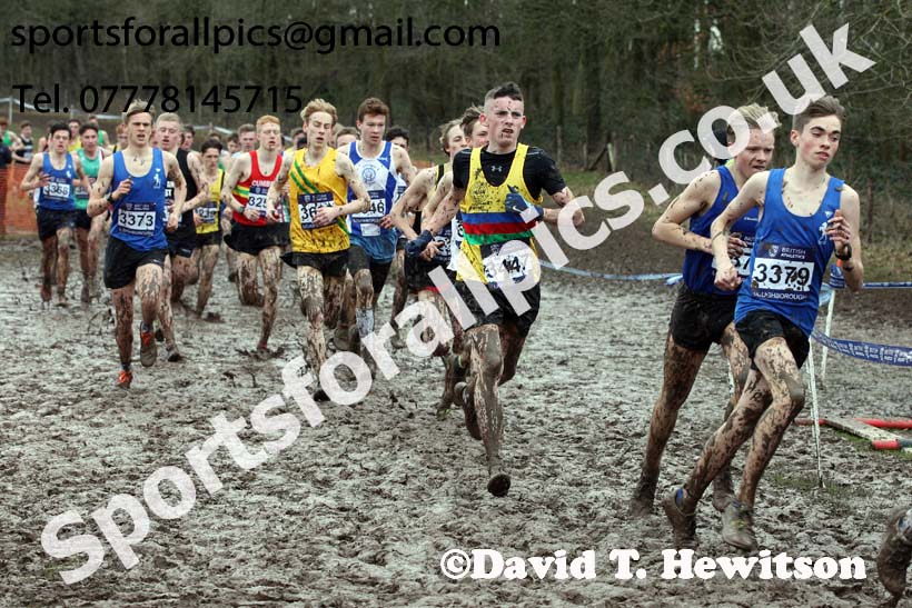 Mens under-17s 2018 British Inter Counties Cross Country Champs., Prestwold Hall, Loughborough. Photo: David T. Hewitson/Sports for All Pics